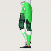 Black Get Lucky Clover St Patrick Leggings (Links)