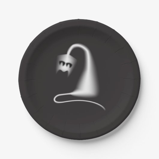 Black ghost cat papieren bordje (Voorkant)