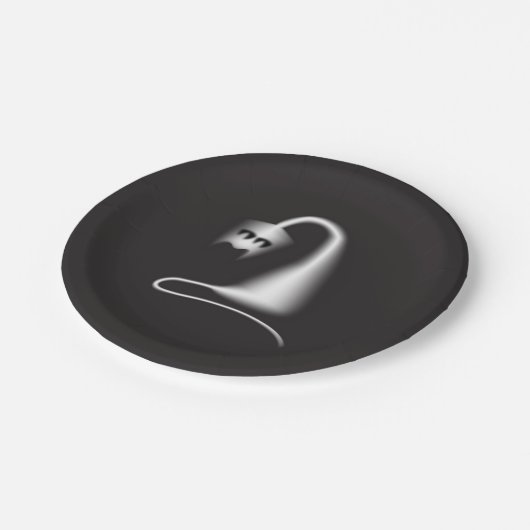 Black ghost cat papieren bordje (Gekanteld)