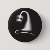 Black ghost cat ronde button 5,7 cm (Voorkant)