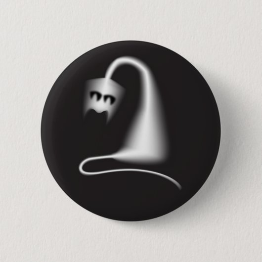 Black ghost cat ronde button 5,7 cm (Voorkant)