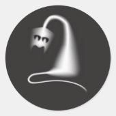 Black ghost cat ronde sticker (Voorkant)