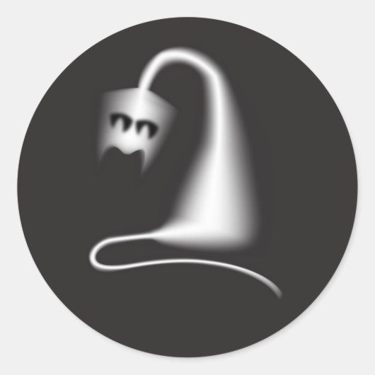Black ghost cat ronde sticker (Voorkant)