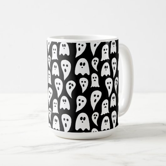 Black Ghost Halloween Koffiemok (Voorkant rechts)