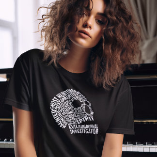 Black Ghost Hunting Paranormal Skull Vrouwen T-shirt