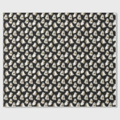 Black | Ghost & Pumpkin Cadeaupapier (Vlak)