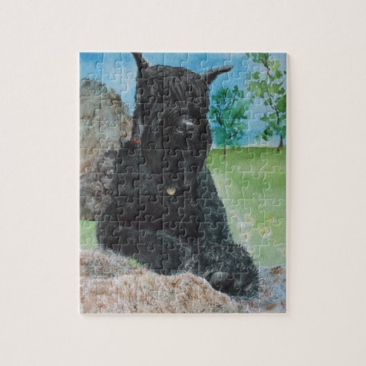Black Giant Schnauzer Legpuzzel (Verticaal)