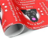 Black Giant Schnauzer of Standard Schnauzer Funny Cadeaupapier (Rol Hoek)