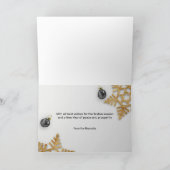 Black Gift Box kerstballen Gold Snowflakes Kaart (Binnen)