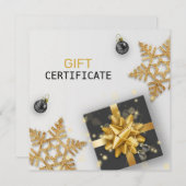 Black Gift Gold Snowflake-kerstcadeaukaart