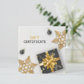 Black Gift Gold Snowflake-kerstcadeaukaart