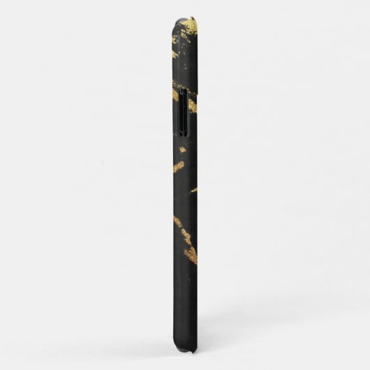 Black Gilded Marble met Fleur de lis Case-Mate iPhone Case (Achterkant/rechts)