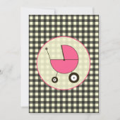 Black Gingham Baby shower Invitation Kaart (Voorkant)