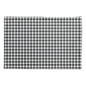 Black Gingham Black en White Check Pillow Hoesje Kussensloop (Achterkant)