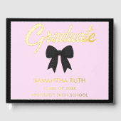 Black Gingham Bow Graduation Party Gastenboek (Voorkant)