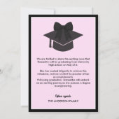 Black Gingham Bow Photo Graduation Aankondiging (Achterkant)