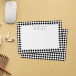 Black Gingham Check from the Desk of Bedankkaart
