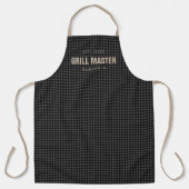 Black gingham check grill master gepersonaliseerd schort (Voorkant)