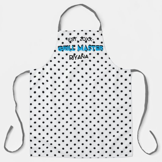 Black gingham check grill master gepersonaliseerd schort (Voorkant)
