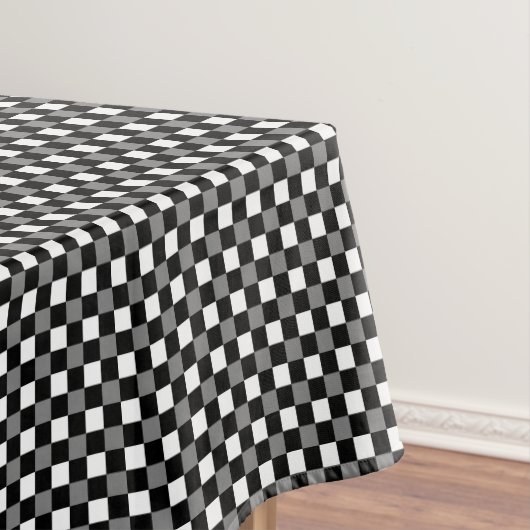 Black Gingham Check Tafelkleed (Voorbeeld)