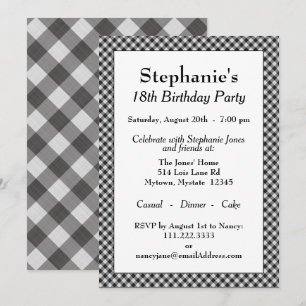 Black Gingham controleert het patroon voor alle ge Kaart