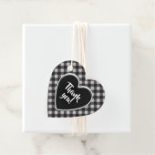 Black Gingham controleert patroon dank u voor het Bedankjes Labels (In situ)