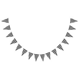 Black Gingham Country Bruiloft Vlaggetjes