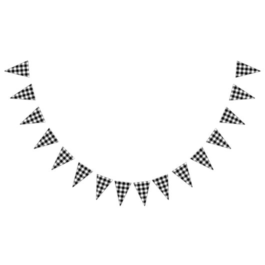 Black Gingham Country Bruiloft Vlaggetjes (Alle)
