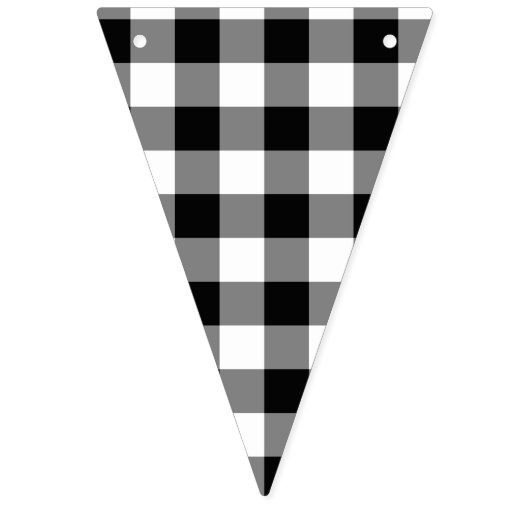 Black Gingham Country Bruiloft Vlaggetjes (Tweede vlag)