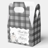Black Gingham Cute Boo Ghost Birthday Favors Gable Bedankdoosjes (Geopend)