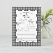 Black Gingham Cute Ghost Advice for Baby Card Kaart (Staand voorkant)