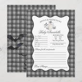 Black Gingham Cute Ghost Advice for Baby Card Kaart (Voorkant / Achterkant)
