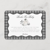Black Gingham Cute Ghost Books for Baby Insert Informatiekaartje (Voorkant)