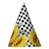 Black Gingham en Zonnebloemen Bloemen Meisjes Feesthoedjes (Rechts)