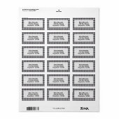 Black Gingham Etiket (Full Sheet)