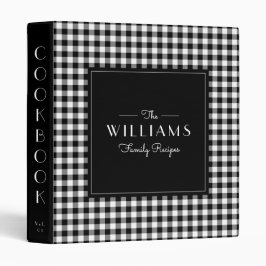 Black Gingham Farmhouse Family Recipe Cookbook 1" Multomap