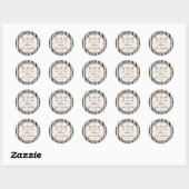 Black Gingham Ghost Halloween Ronde Sticker (Vel)