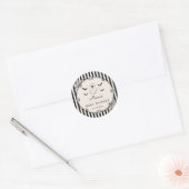 Black Gingham Ghost Halloween Ronde Sticker (Envelop)