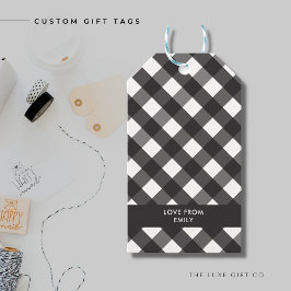 Black Gingham Gift Label Cadeaulabel