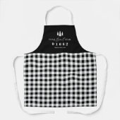 Black Gingham Home Sweet Home Aangepaste postcode Schort (Voorkant)