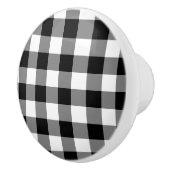 Black Gingham Keramische Knop (Rechts)