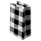 Black Gingham Klein Cadeauzakje (Voorkant Gekanteld)