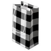 Black Gingham Klein Cadeauzakje (Achterkant Gekanteld)