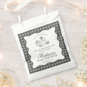 Black Gingham Little Boo Ghost Baby Shower Dessert Bedankzakje (Geknipt)