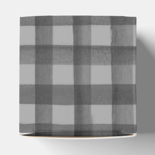 Black Gingham Little Boo Ghost Baby Shower Gable Bedankdoosjes (Bovenkant)