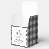 Black Gingham Little Boo Ghost Baby Shower Gable Bedankdoosjes (Geopend)