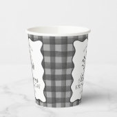 Black Gingham Little Boo Ghost Birthday Coffee Papieren Bekers (Links)