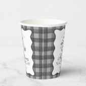 Black Gingham Little Boo Ghost Birthday Coffee Papieren Bekers (Rechts)