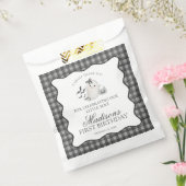 Black Gingham Little Boo Ghost Birthday Dessert Bedankzakje (Gezegeld)