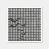 Black Gingham Little Boo Ghost Birthday Dessert Servet (Voorkant)